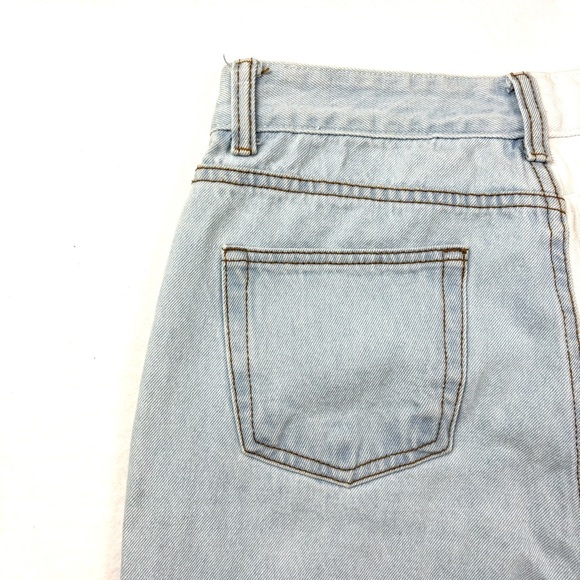 Adika Two-Tone Blue/White Slice High Waisted “mom” Ankle Women's Jeans (Size L) - Picture 11 of 14
